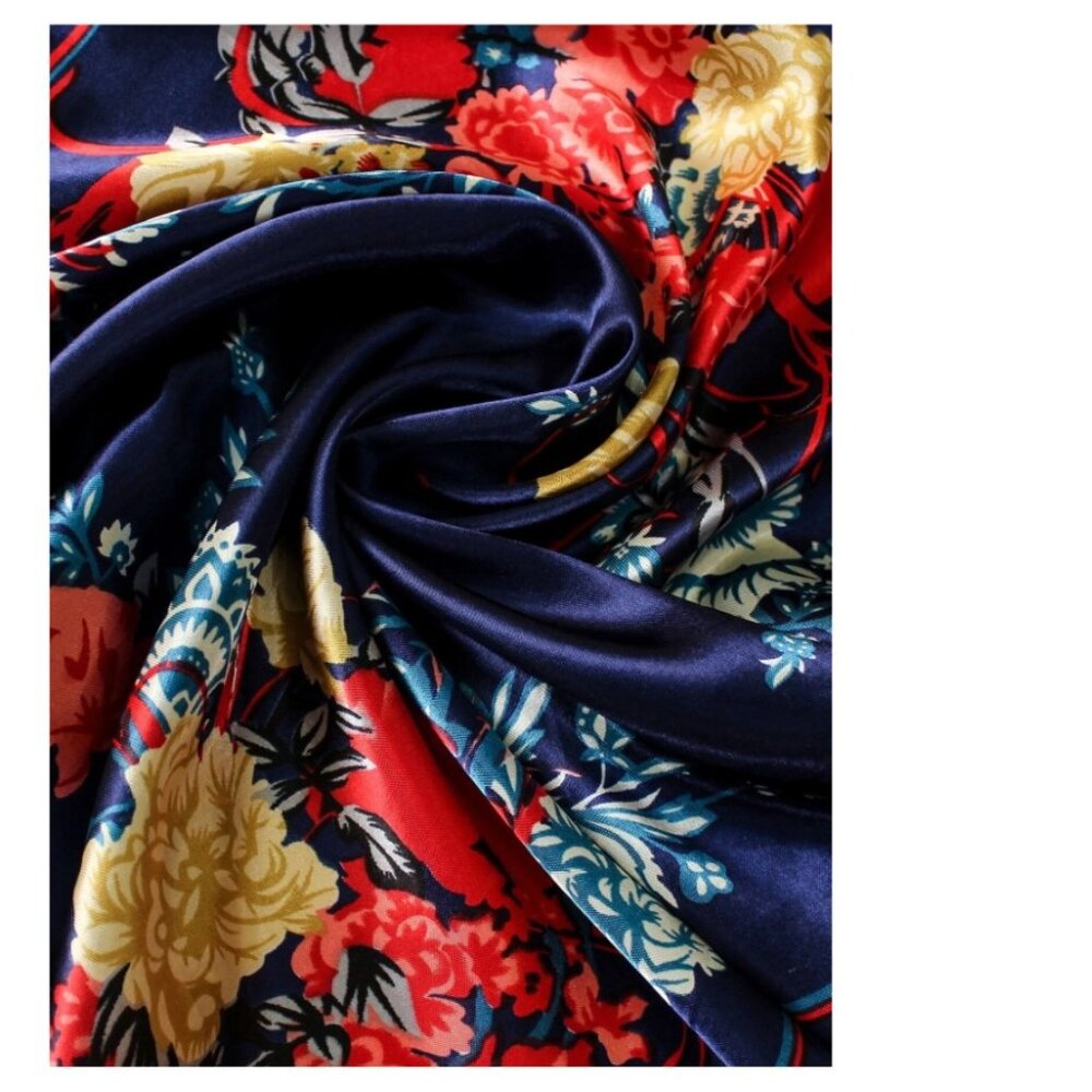Headscarf Hair Wrap Bandanas, 2 Silk Floral Print